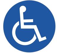 Exacompta Panneau rond Réf. 67113E – Place réservée handicapés – Vinyle antidérapant UV 30 cm Bleu