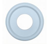 Panneau Plafond Blanc en Polyurethane, Blanc, Modèle Circulaire Complet, Diamètre Extérieur 25 Cm, Diamètre Intérieur 9,8 Cm, Épaisseur 2,2 Cm | Effet Plâtre, Style Européen, Rosace pour Plafonnier, Chambre, Villa