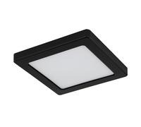 Panneau LED plafonnier noir salon lumière chambre à coucher, couleurs de lumière réglables, 12W 900lm blanc chaud, blanc neutre, blanc froid, LxH 17,6x1,7 cm