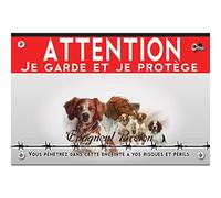 Panneau plastique Attention au chien épagneul-breton