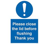Panneau « Please close the lid before flushing Thank you » - 400 x 600 mm - A2P