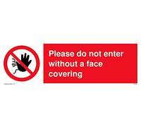 Panneau « Please do not enter without a face covering » - 300 x 100 mm - L31