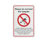 Panneau « Please Do Not Feed The Seagulls » - 20,3 x 30,5 cm - Aluminium antirouille - Protection contre les UV, résistant aux intempéries et à la décoloration