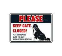 Panneau « Please Keep Gate Closed » - Chien de montagne bernois - Animaux sur les lieux - Panneau d'avertissement en métal - Panneau d'avertissement pour porte, cour, maison, cuisine - 20,3 x 30,5 cm
