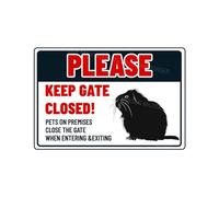 Panneau « Please Keep Gate Closed » - Motif cochon d'Inde - Animaux sur les lieux - En aluminium - Panneau d'avertissement pour porte, cour, maison, cuisine - 20,3 x 30,5 cm