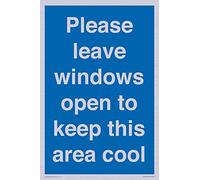 Panneau « Please leave windows open to keep this area cool » - 200 x 300 mm - A4P