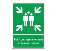 Panneau - Point de rassemblement après évacuation -E007 -ISO 7010 PVC 2 mm A3