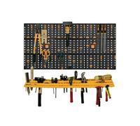 Panneau porte Outils 50 x 100 x 1.7cm Kit modulable 2 panneaux perforés 2 étagères + 50 crochets Assortis