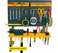 Art Plast Panneau porte-outils mural 64x38 cm – étagère, 6 contenants, 19 crochets, polypropylène