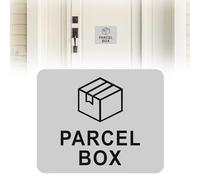 Panneau pour boîte à colis, Panneau noir pour boîte à colis 11cm x 9cm Panneau d'information autocollant en acrylique pour un endroit sûr pour effectuer des livraisons et déposer des colis (argent)