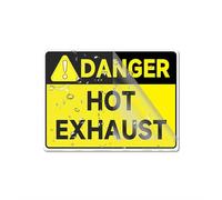 Panneau pour porte en plastique acrylique avec danger pour pot d'échappement, 20,3 x 15,2 cm, autocollant pour bureau/entreprise, facile à appliquer