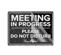 Panneau pour porte en plastique acrylique avec inscription « Meeting In Progress » - 20,3 x 15,2 cm - Résistance à la décoloration - Utilisation en intérieur/extérieur
