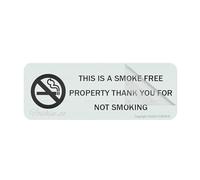 Panneau pour porte en plastique acrylique avec inscription « This Is A Smoke Freeproperty Thank You Fornot Smoking » - Pour bureau, restaurant, hôtel, supermarché - 25,4 x 7,6 cm