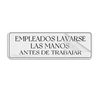 Panneau pour porte en plastique acrylique Empleados Lavarse Las Manos Antes de Trabajar Panneau mural ou de porte autocollant pour bureau, restaurant, hôtel, supermarché, 25,4 x 7,6 cm