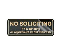 Panneau pour porte en plastique acrylique fantaisie « No Soliciting If You Do Not Have An Appointment Do Not Disturb Us » - 25,4 x 7,6 cm - Autocollant pour bureau/entreprise - Facile à appliquer