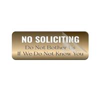 Panneau pour porte en plastique acrylique « No Soliciting Do Not Bother Us If We Do Not Know You » - Panneau mural ou de porte autocollant pour bureau, restaurant, hôtel, supermarché, 25,4 x 7,6 cm