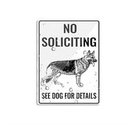 Panneau pour porte en plastique acrylique « No Soliciting German Shepherd » - 20,3 x 15,2 cm - Résistance à la décoloration - Utilisation en intérieur/extérieur