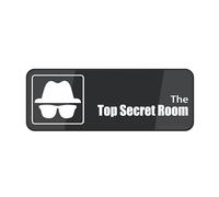 Panneau pour porte, en plastique acrylique, panneau « The Top Secret Room » avec adhésif 22,9 x 7,6 cm, facile à installer et très visible pour le bureau et le travail, durable et très visible