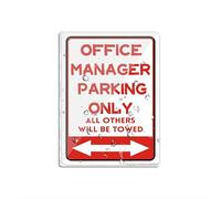 Panneau pour porte en plastique acrylique pour manager de bureau Parking Only Cadeau décoratif fantaisie Panneau de garage avec adhésif 15,2 x 20,3 cm Facile à installer et très visible pour le bureau