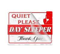 Panneau pour porte en plastique acrylique Quiet Please Day Sleeper Thank You 20,3 x 15,2 cm Résistance à la décoloration Utilisation en intérieur/extérieur