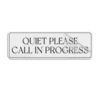 Panneau pour porte en plastique acrylique Quiet Please Meeting In Progress - Panneau mural ou de porte autocollant pour bureau, restaurant, hôtel, supermarché - 25,4 x 7,6 cm