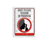 Panneau pour porte en plastique acrylique Quiet Please Session In Progress pour bureau, restaurants, hôtels, supermarchés, fournitures de 15,2 x 20,3 cm