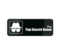 Panneau pour porte, en plastique acrylique The Top Secret Room avec coins arrondis, durable, avec ruban adhésif double face à l'arrière, 22,9 x 7,6 cm