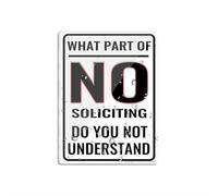 Panneau pour porte en plastique acrylique « What Part Of No Soliciting Do You Not Understand » - 20,3 x 15,2 cm - Résistance à la décoloration - Utilisation en intérieur/extérieur