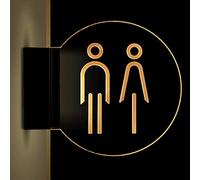 Panneau pour salle de bain, 8 Inch Round Bathroom Signs for The Office, Business or Home, Door or Wall
