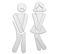Panneau pour salle de bain, Aluminum Men's and Women's Bathroom Sign, Bathroom Door Sign/Placard, for Business,