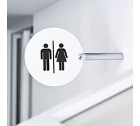 Panneau pour salle de bain, Men and Women 6 Inch Round Double Sided Bathroom Door Signs, for Offices, Businesses,