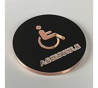 Panneau pour salle de bain, Round Bathroom Door Sign Decor, for Offices, Businesses, and Restaurants