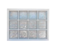 Panneau préfabriqué en ciment hydrofuge, usage vertical | N.12 blocs de verre (3x4) mm 190x190x80 ondulé transparent | Dimension 670X870mm | Unité de vente: 1 panneau