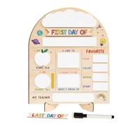 Panneau Premier et Dernier Jour d'École | Ardoise en Bois Réutilisable avec Marqueur | Panneaux Rentrée des Classes Premier Jour | pour Cérémonie de Remise des Diplômes Maison et arçons