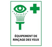Panneau premiers secours - Équipement de rinçage des yeux - ISO 7010 E011 - Vinyle Souple Autocollant - A4