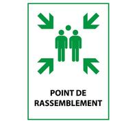 Panneau premiers secours - Point de Rassemblement - E007 - ISO 7010 Vinyle Souple Autocollant A5
