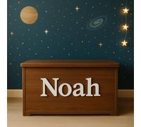 Panneau Prénom en Bois Personnalisable pour Boîte à Jouets - Décoration Chambre Enfant et Nursery - Cadeau Parfait pour Premier Bébé, Noël, Fête ou Anniversaire