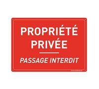 Panneau Prépercé avec Angles Arrondis "PROPRIÉTÉ PRIVÉE PASSAGE INTERDIT" PVC, 300 x 210mm