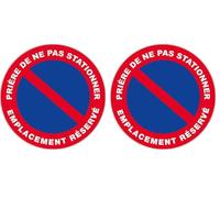 Panneau Prière de ne pas stationner emplacement réservé - Rigide Ø180mm - 4041728 (Lot de 2)