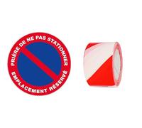 Panneau Prière de ne pas stationner emplacement réservé - Rigide Ø300mm - 4060316 & Amig - Ruban de marquage | Fabriqué en polyéthylène basse densité LDPE | 200 m x 70 mm