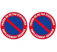 Panneau Prière de ne pas stationner emplacement réservé - Rigide Ø300mm - 4060316 (Lot de 2)