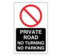 Panneau « Private Road No Turning No Parking »