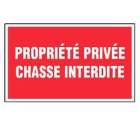 Panneau Propriété privée chasse interdite - Rigide 330x200mm - 4160498