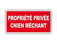 PANNEAU PROPRIETE PRIVEE - CHIEN MECHANT - 300 x 150 mm en PVC + 4 trous pour fixation (PP2 300x150mm PVC)