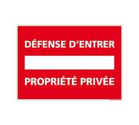 Panneau Propriété Privée Défense d’Entrer, panneau dissuasif avec symbole d’interdiction - 250 x 180 mm, Plastique PVC 1 mm