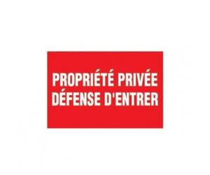 Panneau Propriété privée défense d'entrer - 33x20cm