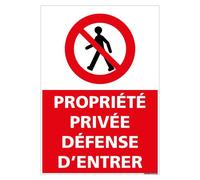 Panneau Propriété Privée Défense d'Entrer - Dimensions 210x300 mm- Aluminium 2 mm - Protection Anti-UV