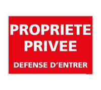 Panneau Propriété Privée - Défense D'Entrer - Protection Anti-UV - Dimensions 420x300 mm - Plastique Rigide PVC 1,5 mm