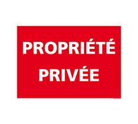 Panneau Propriété Privée - Signalétique d'Interdiction Dissuasive sur Fond Rouge - Plaque Rectangulaire 250 x 180 mm