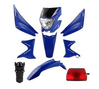 Panneau Protection carénage Kit De Carénage Complet pour Moto Couvercle Phare Garde-Boue Panneaux Latéraux Protection Réservoir Noir Et Bleu pour XTZ 125